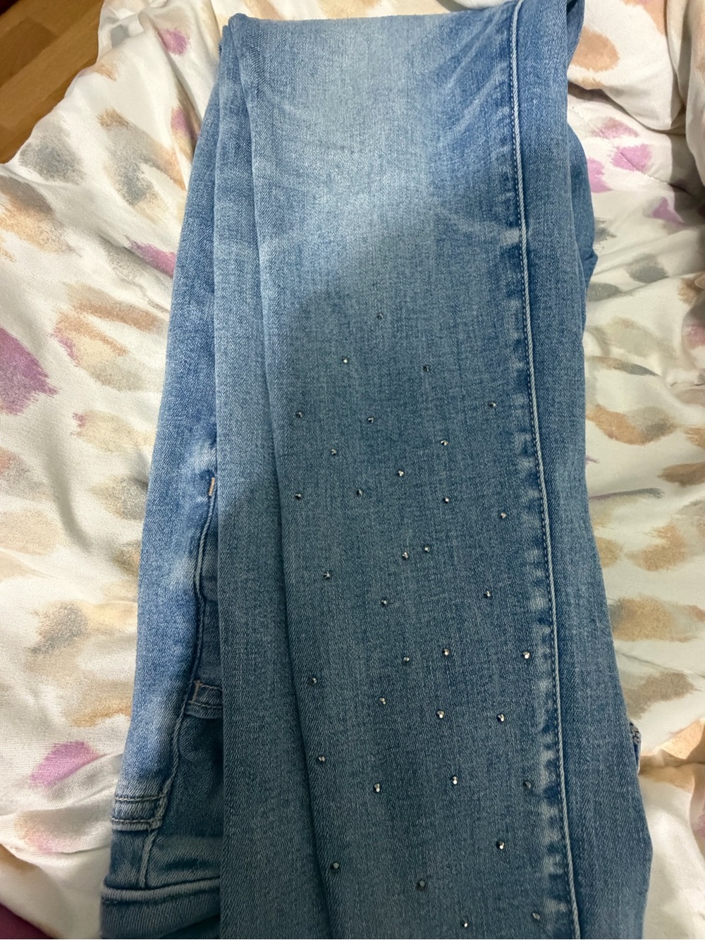 Light Blue Embellished Women's Jeans